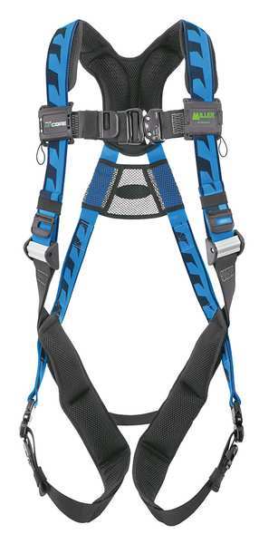 Full Body Harness,  Vest Style,  S/M,  Polyester,  Blue