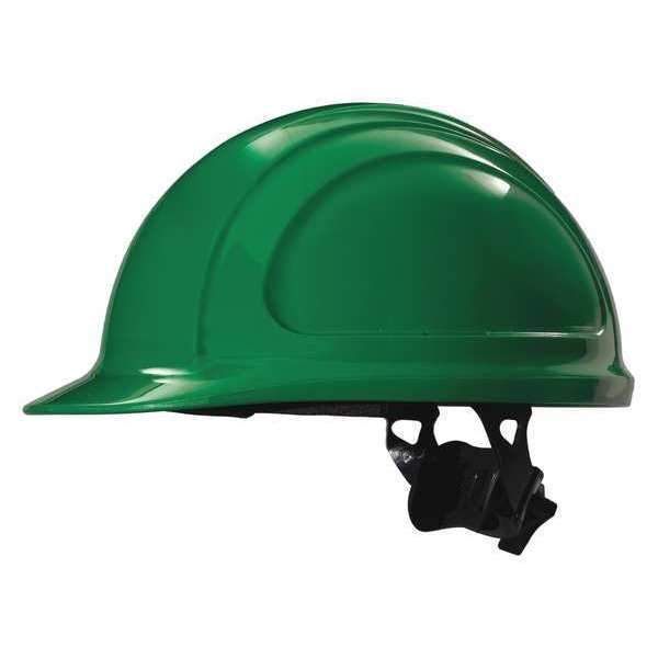 Front Brim Hard Hat,  Type 1,  Class E,  Ratchet (4-Point),  Green
