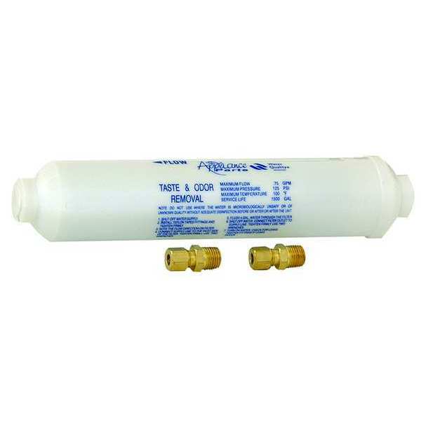 Inline Water Filter, 0.8 gpm, 10"H, 125 psi
