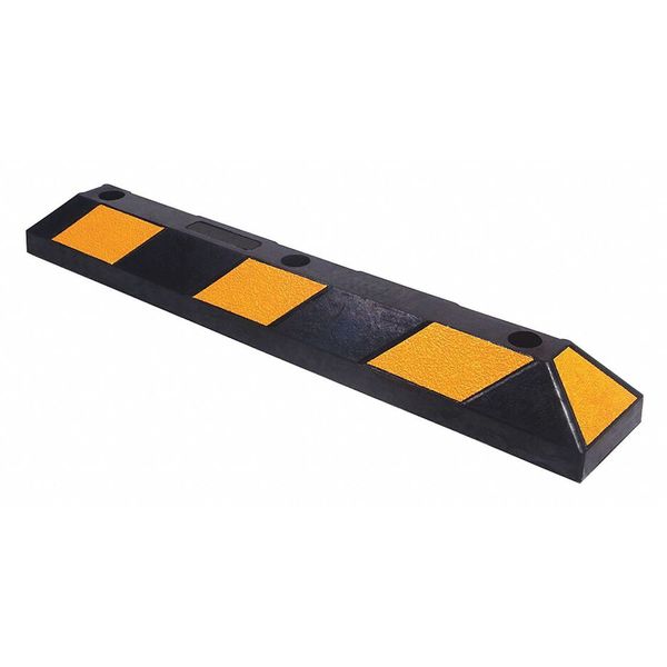 Parking Curb,  4 in H,  3 ft L,  6 in W,  Black/Yellow