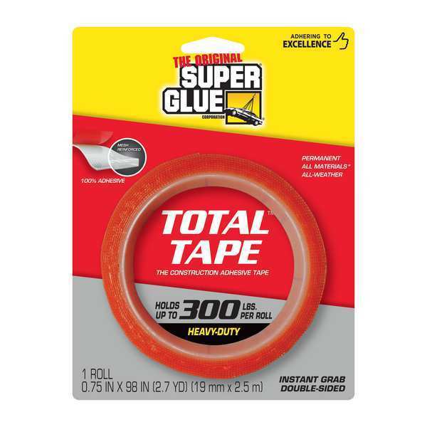 Double Sided Tape, 3/4" Width, Rubber