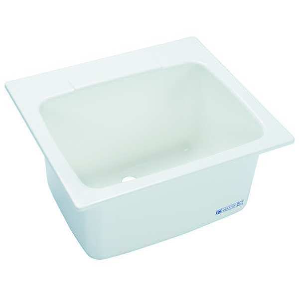 Utility Sink,  13-3/4 in H,  25 in W,  22 in L,  Drop-In,  SMC Fiberglass,  White