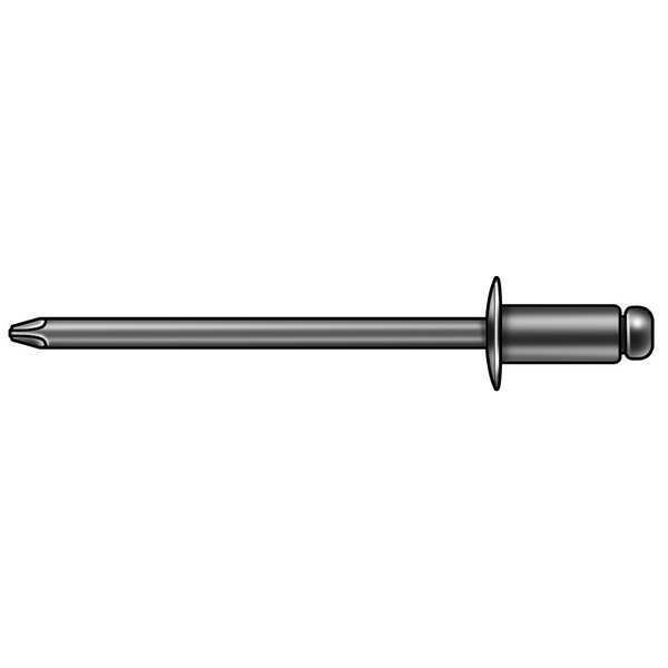 Blind Rivet,  Domed Head,  3/16 in Dia.,  0.55 in L,  Aluminum Body,  250 PK