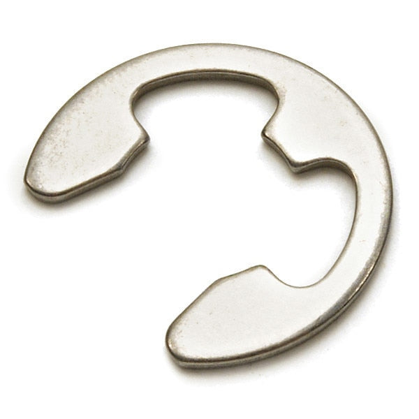 External-E E-Clip,  Stainless Steel,  Plain Finish,  1/2 in Shaft Dia,  10 PK