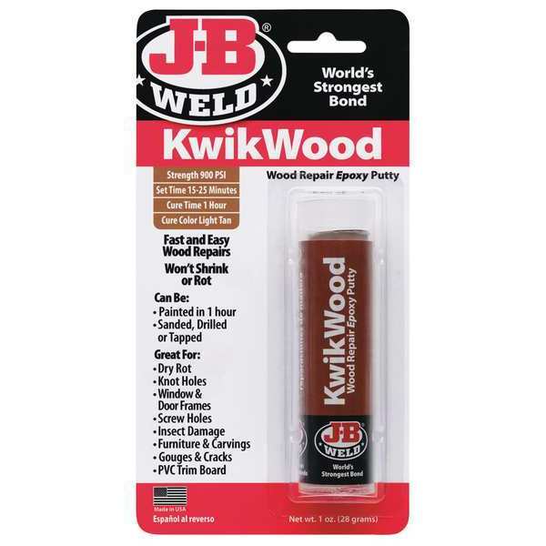 Tan KwikWood Wood Repair Epoxy Putty,  1 oz. Stick