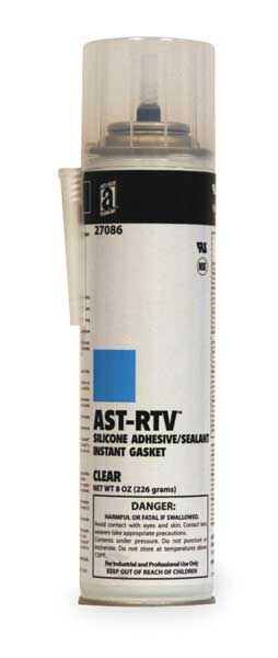 Multipurpose RTV Silicone Sealant,  8 oz,  Clear,  Temp Range -75 to 450 Degrees F