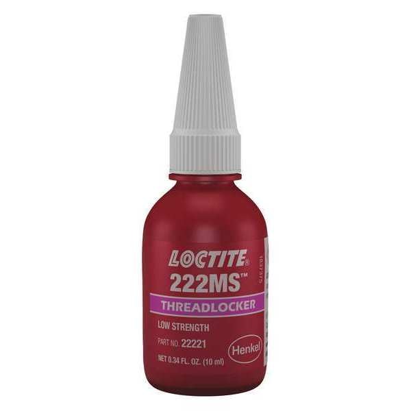 Threadlocker,  LOCTITE 222MS,  Purple,  Low Strength,  Liquid,  10 mL Bottle