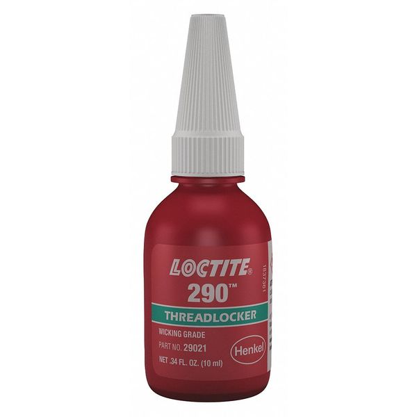 Wicking Threadlocker,  LOCTITE 290,  Green,  Medium Strength,  Liquid,  10 mL Bottle