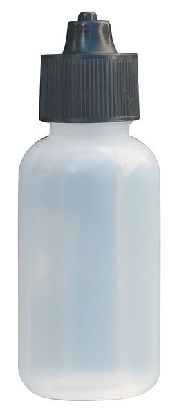 Bottle,  Translucent Body/Black Cap,  - Length,  Low Density Polyethylene