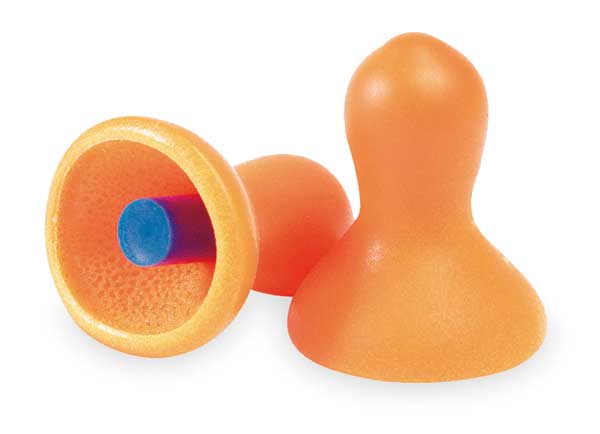 Reusable Uncorded Ear Plugs,  Bell Shape,  26 dB,  100 Pairs,  Orange