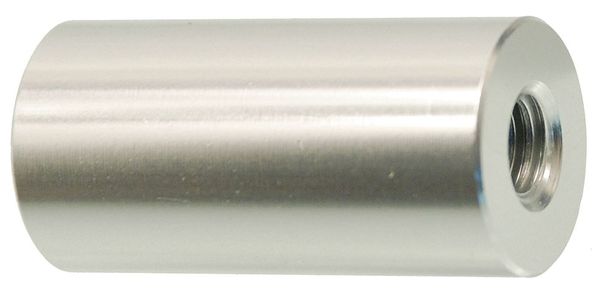 Round Standoffs,  #10-24 Thrd Sz,  1-1/2 in Bd L,  Aluminum Clear Anodized,  3/8 in OD,  2 PK