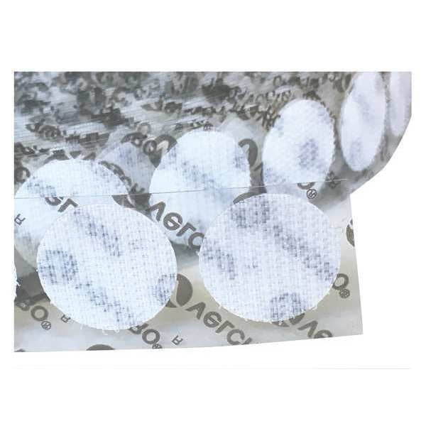 Reclosable Fastener,  Disc,  Acrylic Adhesive,  3/4 in,  White,  1028 PK