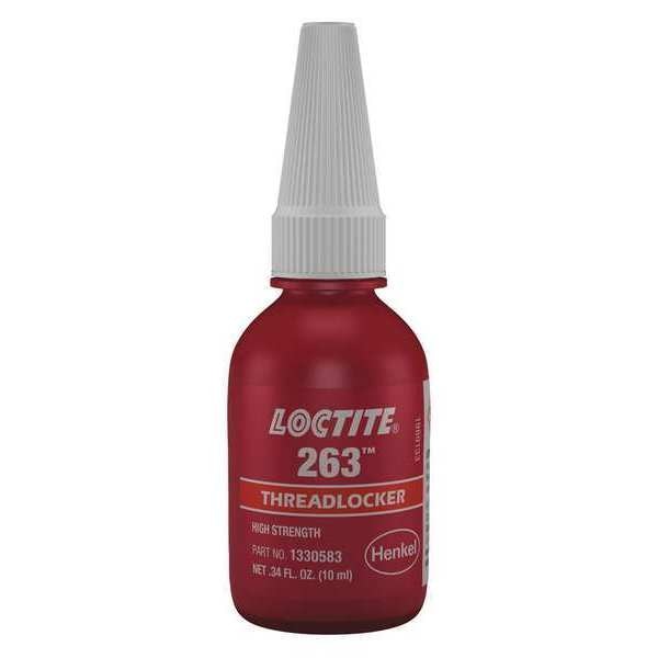 Primerless Threadlocker,  LOCTITE 263,  Red,  High Strength,  Liquid,  10 mL Bottle