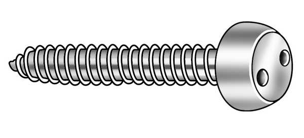 2 in Spanner Pan Tamper Resistant Screw,  18-8 Stainless Steel,  Plain Finish,  25 PK