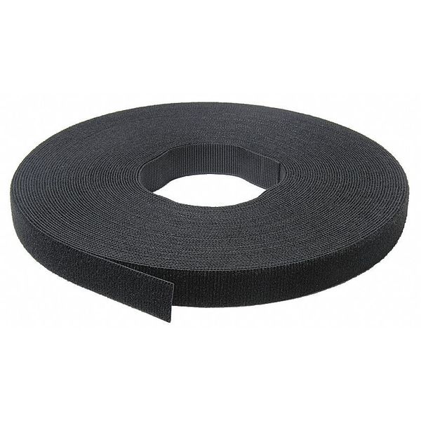 Reclosable Fastener,  No Adhesive,  75 ft,  1/2 in Wd,  Black