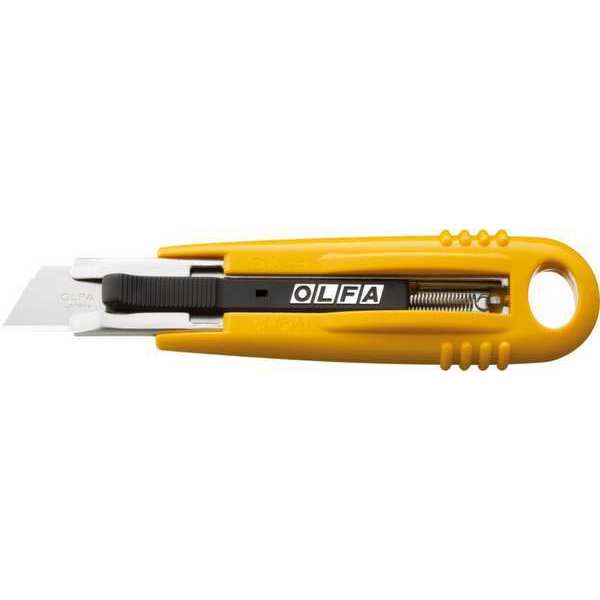 5-3/4 in. L. Self-Retracting Safety Knife,  Rounded Safety Blade,  ABS