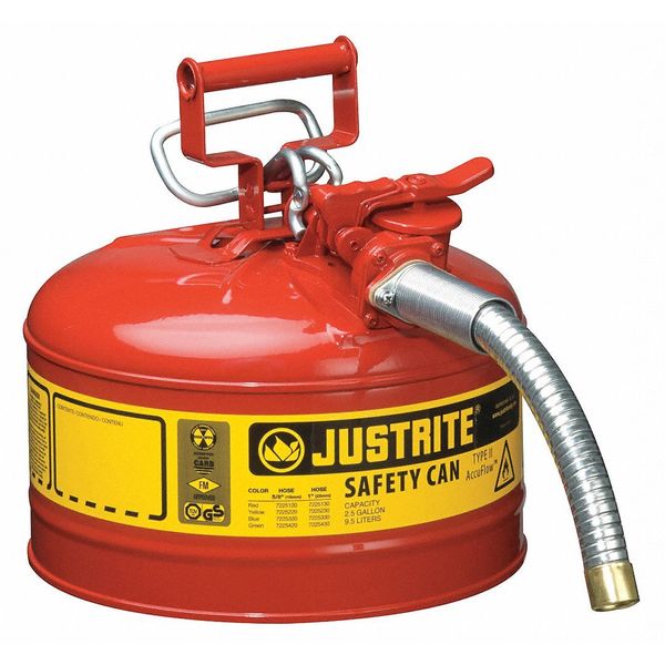 2-1/2 gal. Red Steel Type II Safety Can for Flammables