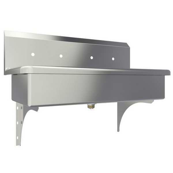 Wall Mount,  4 Hole,  Stainless,  Wash Station