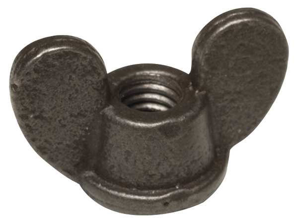 Wing Nut,  3/8"-16,  Steel,  Black Oxide,  1 in Ht,  1-5/8 in Max Wing Span,  10 PK