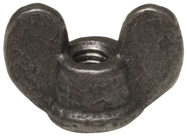Wing Nut,  1/4"-20,  Steel,  Black Oxide,  0.688 in Ht,  1.06 in Max Wing Span,  10 PK