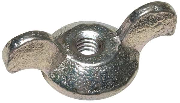 Wing Nut,  1/4"-20,  Steel,  Zinc Plated,  0.563 in Ht,  1-1/2 in Max Wing Span,  10 PK