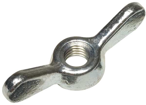 Wing Nut,  3/8"-16,  Steel,  Zinc Plated,  0.75 in Ht,  3 in Max Wing Span,  10 PK
