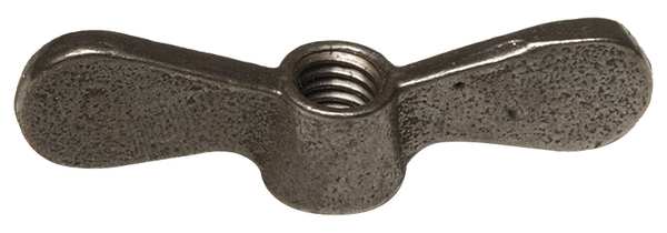 Wing Nut,  5/16"-18,  Steel,  Black Oxide,  0.688 in Ht,  2-1/2 in Max Wing Span,  10 PK