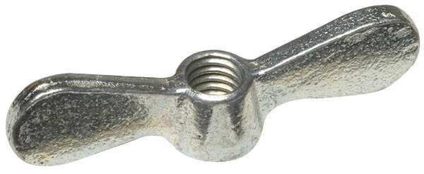 Wing Nut,  3/8"-16,  Steel,  Zinc Plated,  0.688 in Ht,  2-1/2 in Max Wing Span,  10 PK