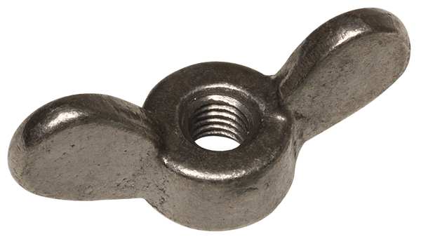 Wing Nut,  1/2"-13,  Malleable Iron,  Plain,  1.25 in Ht,  3 in Max Wing Span,  10 PK