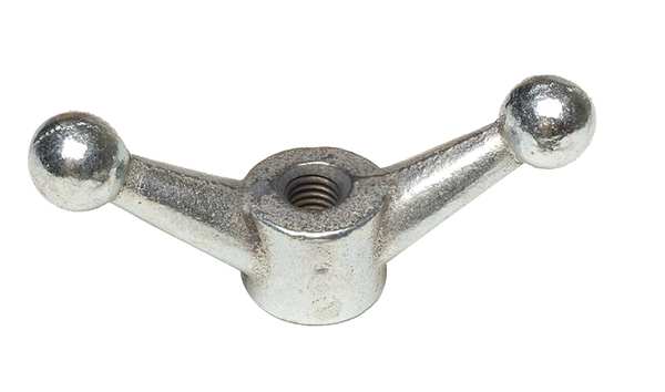 Wing Nut,  3/4"-10,  Malleable Iron,  Zinc Plated,  1.875 in Ht,  4-1/2 in Max Wing Span,  5 PK