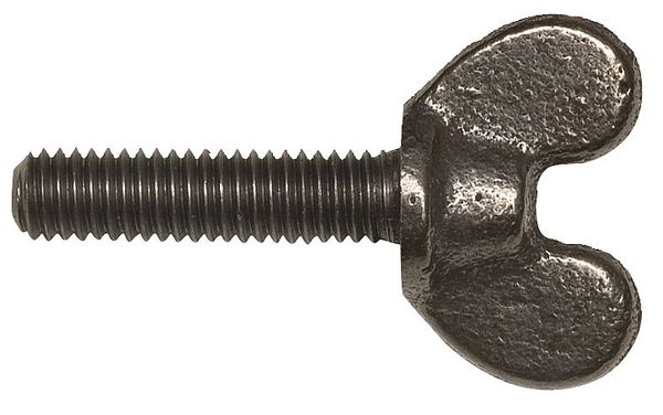 Thumb Screw,  5/16"-18 Thread Size,  Wing,  Plain Iron,  7/8 in Head Ht,  3/4 in Lg,  25 PK