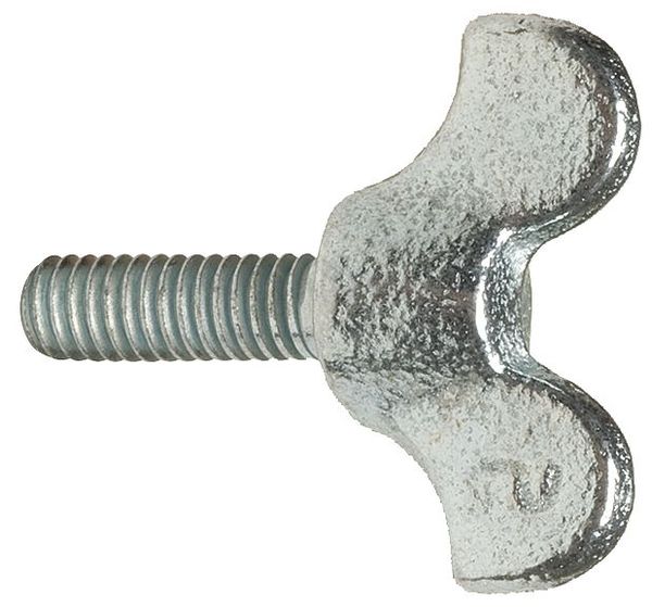 Thumb Screw,  1/4"-20 Thread Size,  Wing,  Zinc Plated Iron,  5/8 in Head Ht,  1 1/2 in Lg,  25 PK