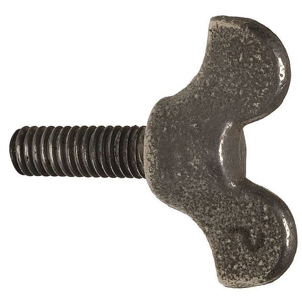 Thumb Screw,  1/4"-20 Thread Size,  Wing,  Plain Iron,  5/8 in Head Ht,  1/2 in Lg,  25 PK