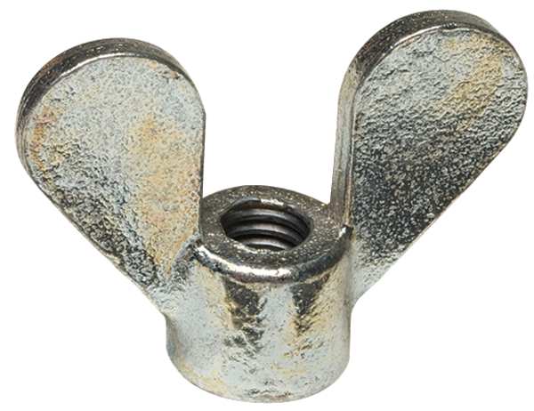 Wing Nut,  5/16"-18,  Steel,  Zinc Plated,  1.375 in Ht,  1-7/8 in Max Wing Span,  10 PK