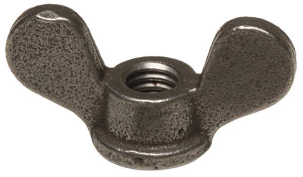 Wing Nut,  5/8"-11,  Steel,  Black Oxide,  1.25 in Ht,  2-7/16 in Max Wing Span,  10 PK