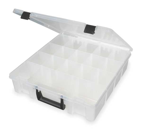 Adjustable Compartment Box with 6 to 18 compartments,  Plastic,  3 1/2 in H x 15 in W
