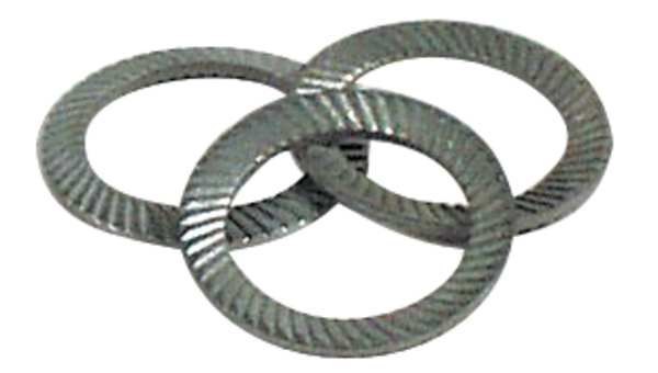 Wedge Lock Washer,  Fits Bolt Size M10 Steel,  Zinc Plated Finish,  100 PK