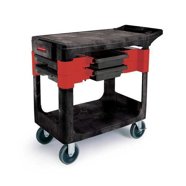 Trade Cart/Service Bench, 38 In. L, Black