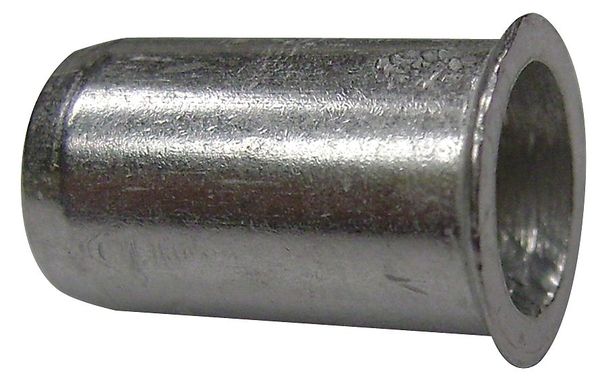 Flush Rivet Nut,  1/4"-20 Dia./Thread Size,  0.415 in Head Dia.,  0.576 in L,  Steel,  40 PK