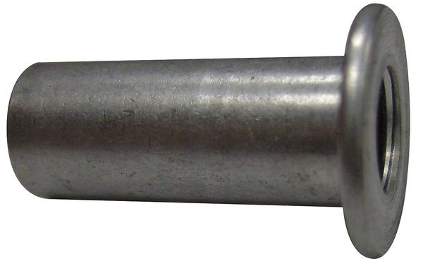 Flanged Rivet Nut,  1/4"-20 Dia./Thread Size,  0.475 in Head Dia.,  0.688 in L,  Steel,  40 PK