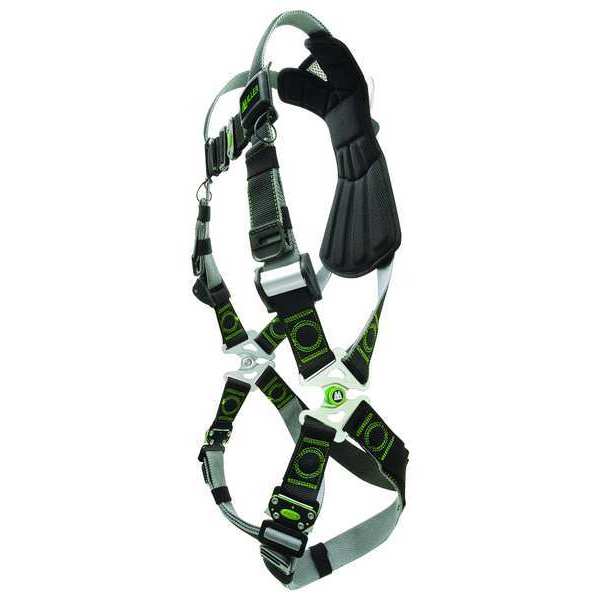 Full Body Harness,  Vest Style,  L/XL,  Polyester,  Black