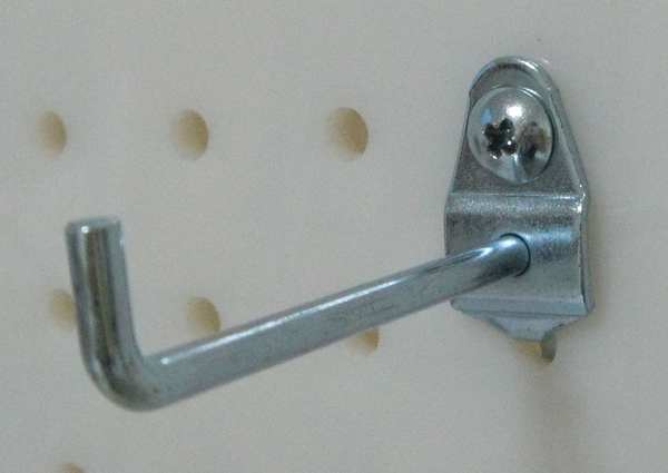 Single Rod Pegboard Hook, 2-3/4 In, PK10