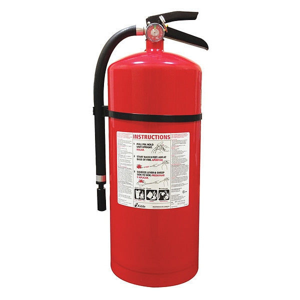 Fire Extinguisher,  Class ABC,  UL Rating 6A:80B:C,  Rechargeable,  20 lb capacity,  20 ft Range