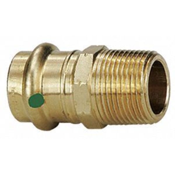 Straight Bronze Adapter,  Press-Fit x MNPT,  3/4 in Tube Size,  3/4 in Pipe Size
