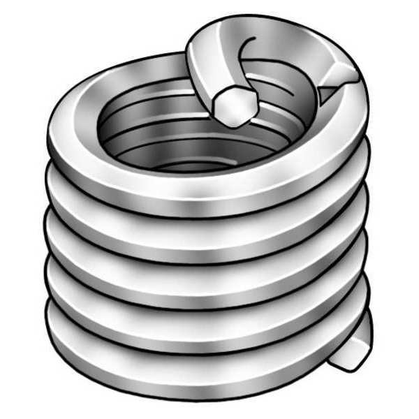 Tanged Helical Insert,  Free-Running,  3/4"-10 Thrd Sz,  18-8 Stainless Steel,  5 PK