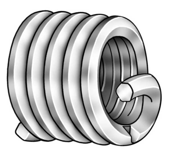 Tanged Helical Insert,  Screw-Locking,  M24-3.00 Thrd Sz,  18-8 Stainless Steel