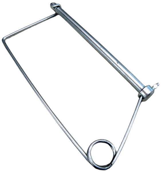 Safety Pin,  Steel,  Not Graded,  Zinc Plated,  1/4 in Pin Dia,  4 in Usbl L,  4 11/16 in L