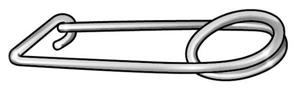Safety Pin,  Spring Wire,  3 3/4 in Usbl L,  5 3/4 in L,  10 PK