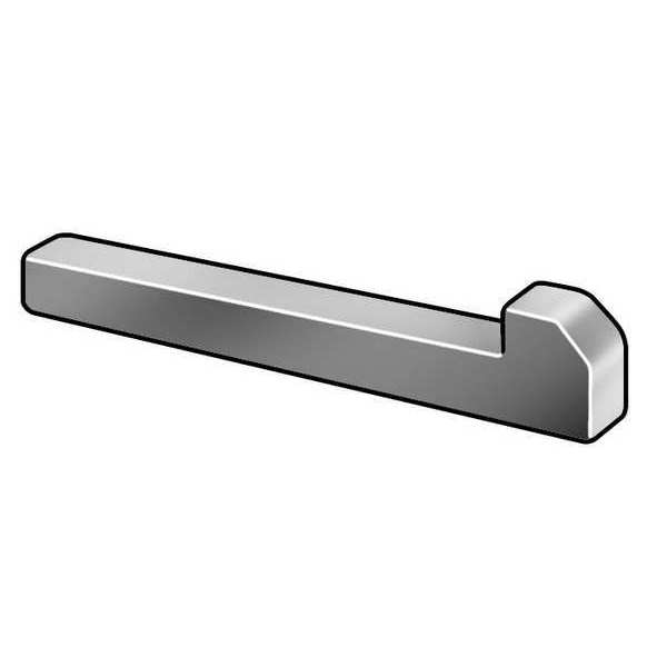 Tapered Gib Head Machine Key,  Tapered Gib End,  Steel,  Plain,  2 in L,  3/8 in Sq