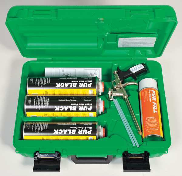 Multipurpose/Construction Spray Foam Sealant Kit,  _,  Green Case Kit,  Black,  6 Component